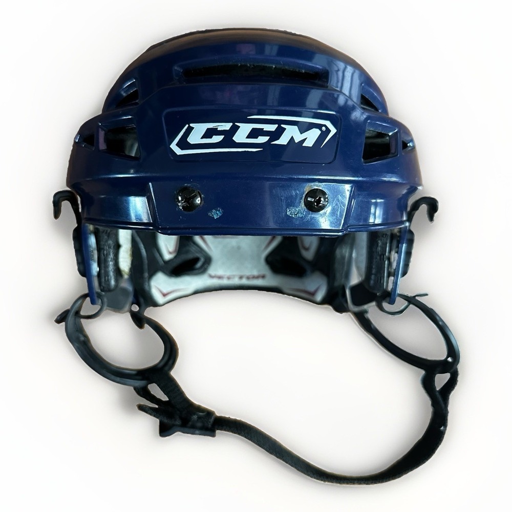 CCM Vector V08 Hockey Helmet Senior Adult Small Navy Blue Adjustable 6 3/8-7